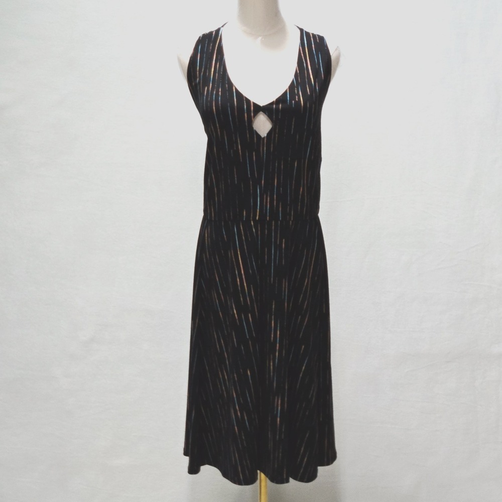 Torrid Dress Size 3X Womens Sleeveless NWT Stretch Tank Sun Dress Black Neon